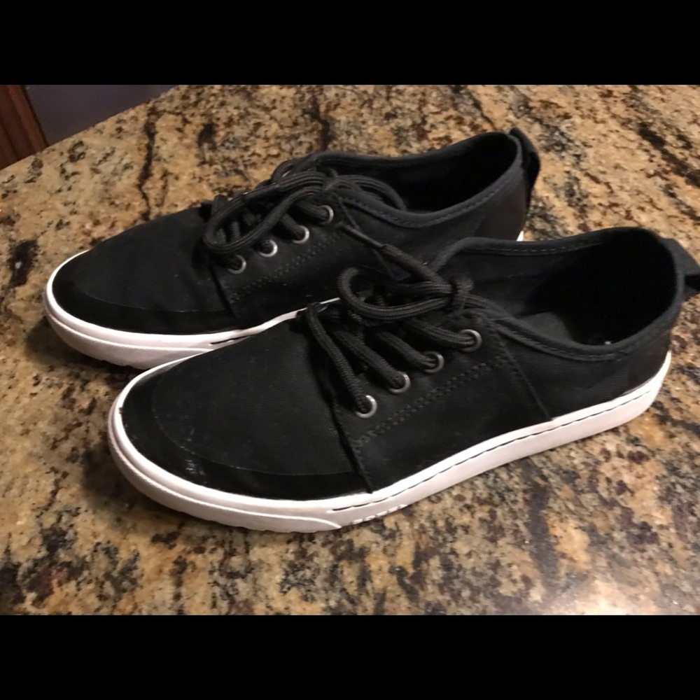 Sorel Black Canvas Low-Top Sneakers with White Sole
